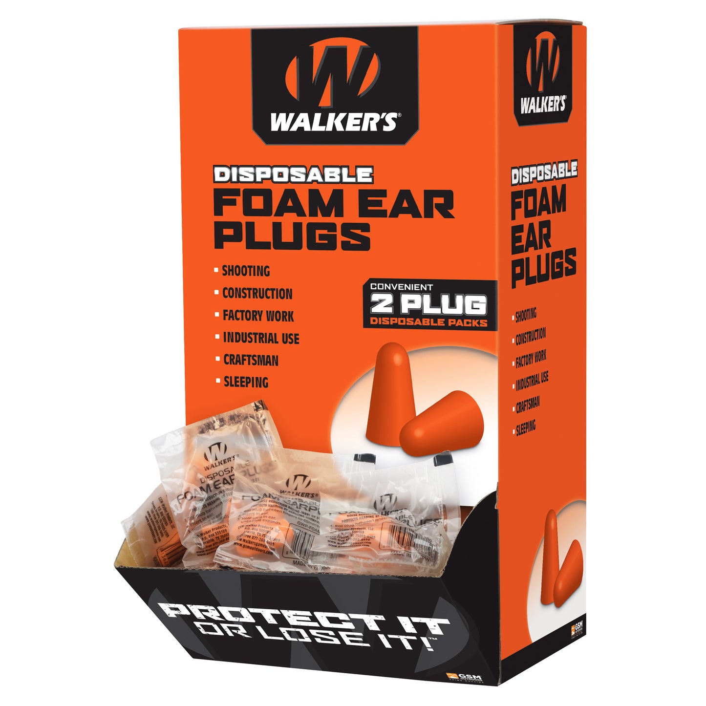 Walkers Foam Ear Plugs - 200 Pairs in Box