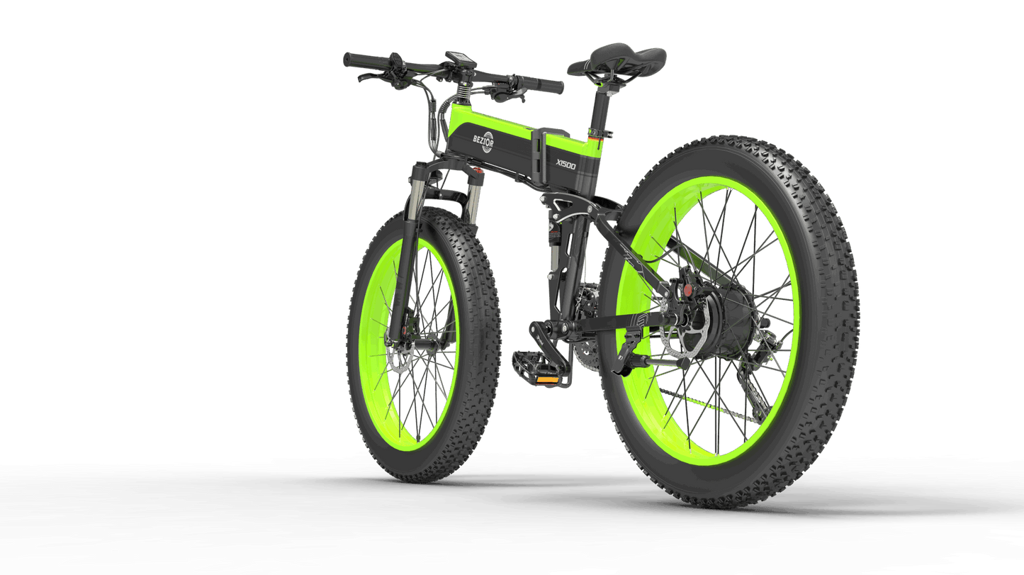 Bezior X1500 Full Suspension 1500W Motor 48V 26inch Wheel Foldable Electric Bike