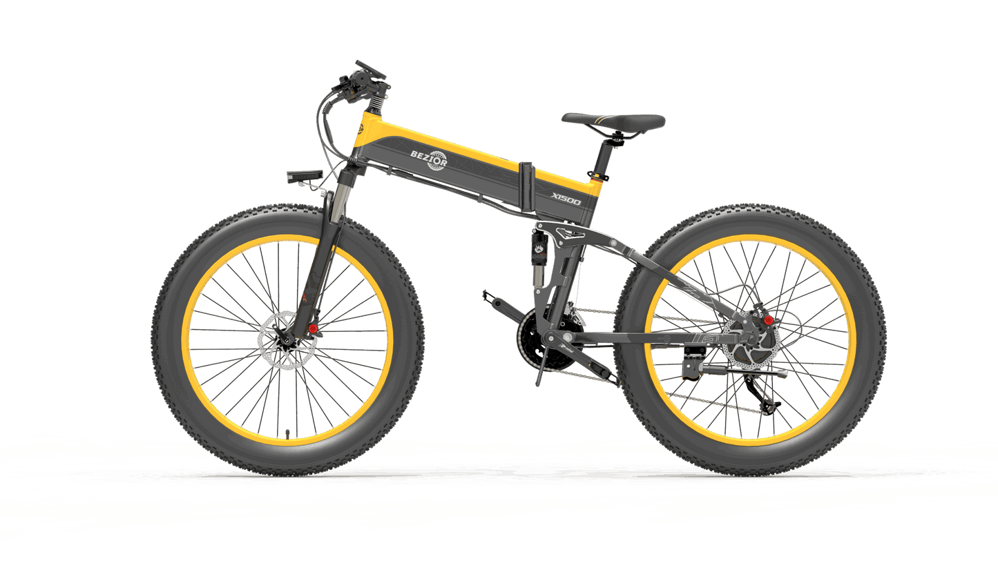 Bezior X1500 Full Suspension 1500W Motor 48V 26inch Wheel Foldable Electric Bike