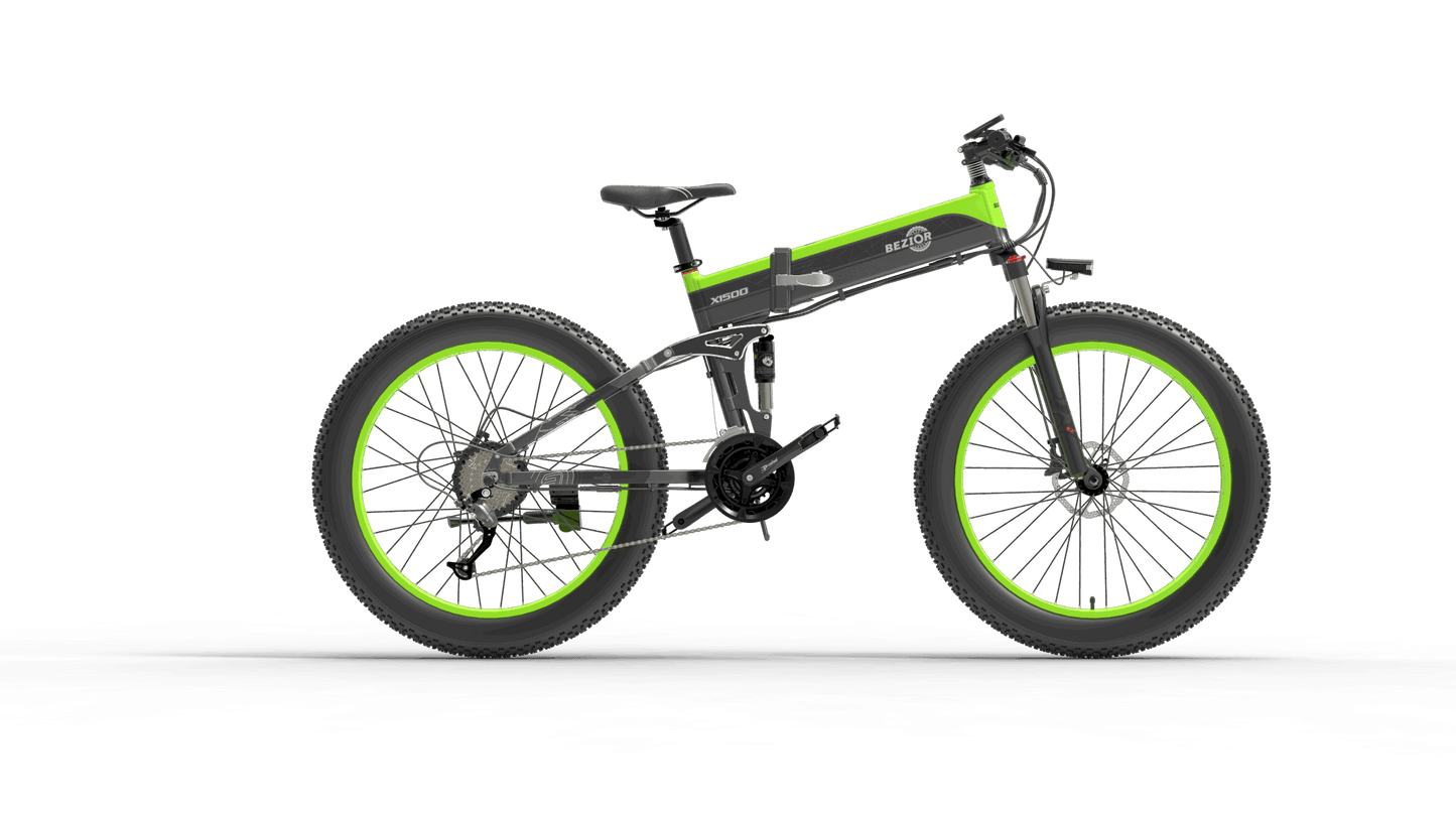 Bezior X1500 Full Suspension 1500W Motor 48V 26inch Wheel Foldable Electric Bike