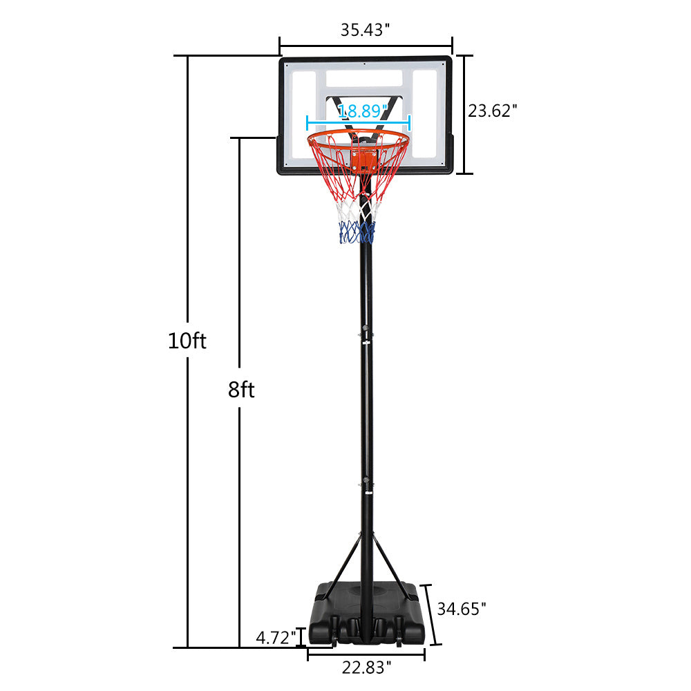 Basketball Hoop Outdoor Portable Basketball Goals, Adjustable Height 7ft - 10ft for Adults & Teenagers  YJ