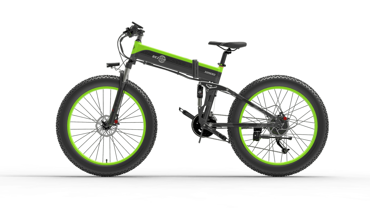 Bezior X1500 Full Suspension 1500W Motor 48V 26inch Wheel Foldable Electric Bike